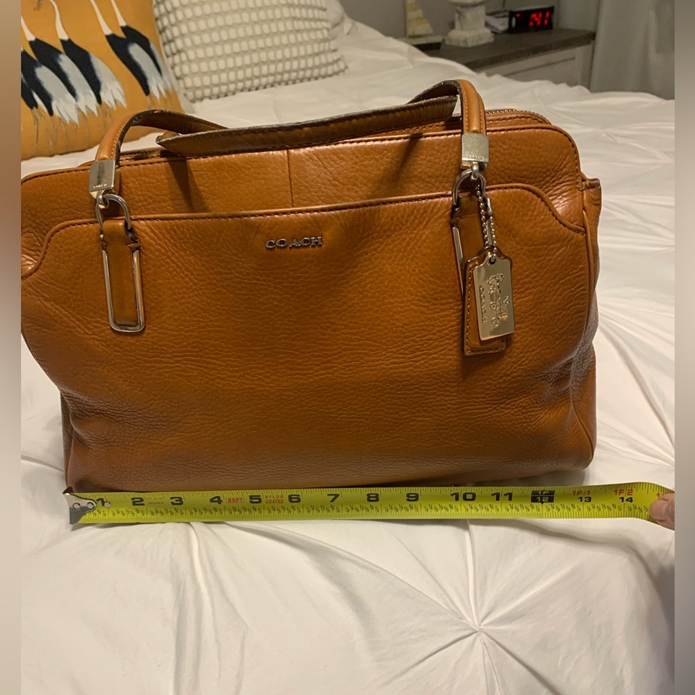 Coach Brown Leather Shoulder Bag Madison Kimberly Satchel - Picture 4 of 16